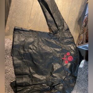 Marc New York Black Croc-Embossed Leather Jacket